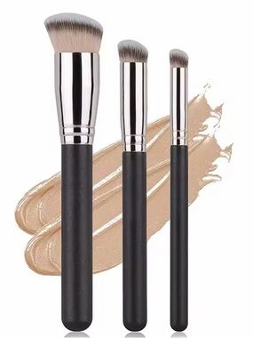 Target 3-Piece Face Brush Set - Black & Silver
